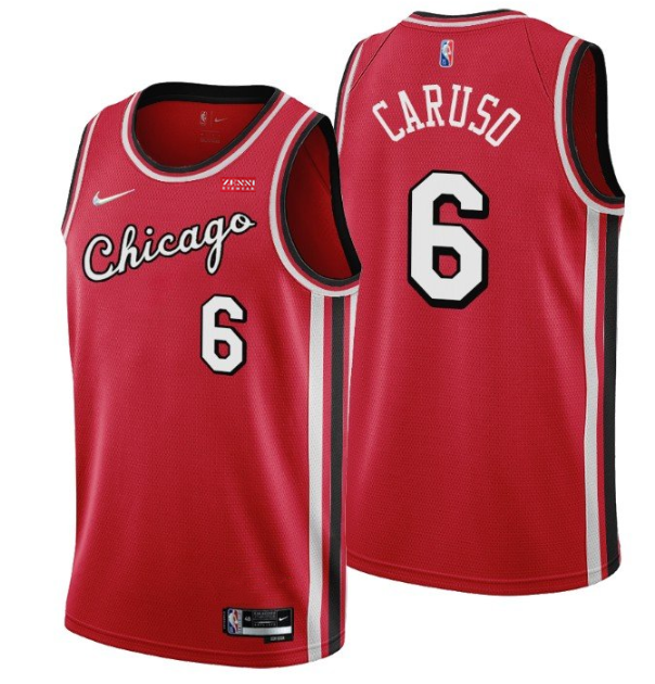Men's Chicago Bulls #6 Alex Caruso 75th Anniversary Red Edition Swingman Stitched Basketball Jersey Men's Chicago Bulls #6 Alex Caruso 75th Anniversary Red Edition Swingman Stitched Basketball Jersey